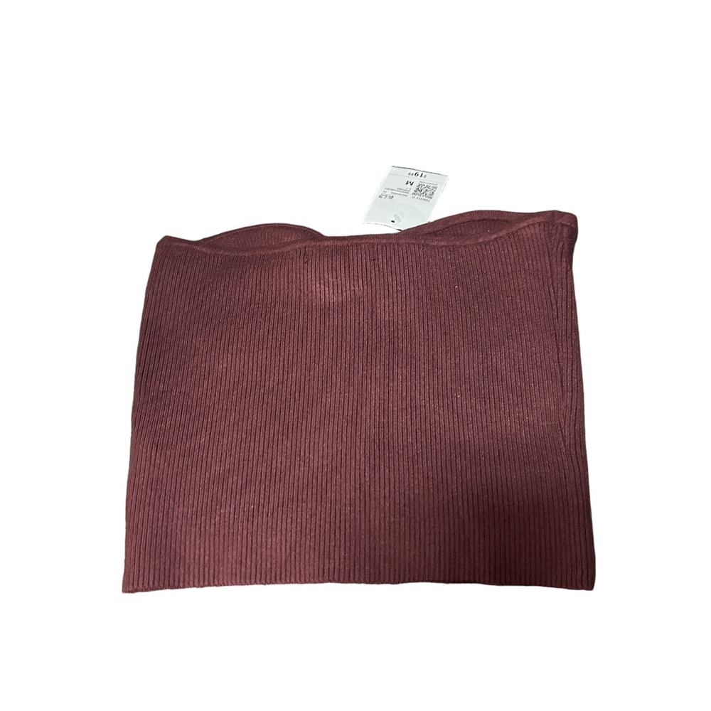 Forever 21 Tube Top - Women's M - Burgundy Ribbed Sweater - Picture 3 of 9